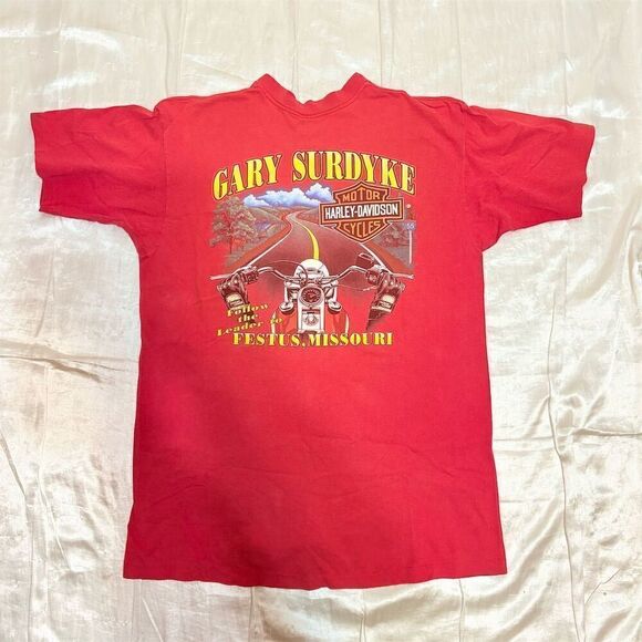 Vintage Harley Davidson Men's American Pride Red Graphic T-Shirt Size‎ XL - Picture 8 of 13